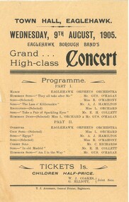 Document - HAMILTON COLLECTION: CONCERT PROGRAM, 1905