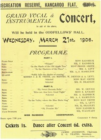 Document - HAMILTON COLLECTION: CONCERT PROGRAM, 1905