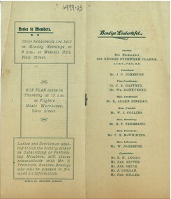 Document - HAMILTON COLLECTION: LEIDERTAFEL PROGRAM, Early 1900s
