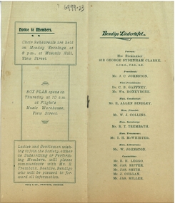 Document - HAMILTON COLLECTION: LIEDERTAFEL PROGRAM, Early 1900s