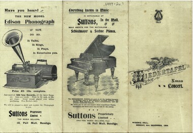 Document - HAMILTON COLLECTION: CONCERT PROGRAM, 1904