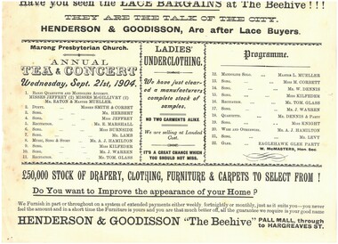 Document - HAMILTON COLLECTION: CONCERT PROGRAM, 1904