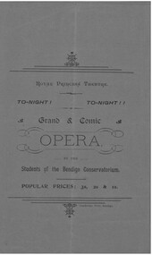 Document - HAMILTON COLLECTION: OPERA PROGRAM, Early 1900s