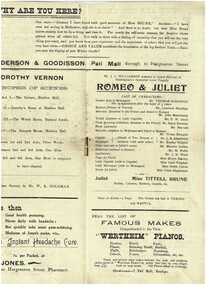 Document - HAMILTON COLLECTION: THEATRE PROGRAM, Early 1900s