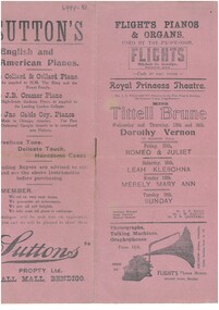 Document - HAMILTON COLLECTION: THEATRE PROGRAM, Early 1900s