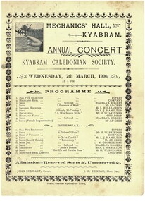 Document - HAMILTON COLLECTION: CONCERT PROGRAM, 1906