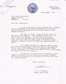 Document - LYDIA CHANCELLOR COLLECTION: CORRESPONDENCE