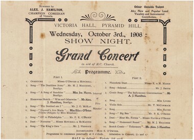 Document - HAMILTON COLLECTION: CONCERT PROGRAM, 1906
