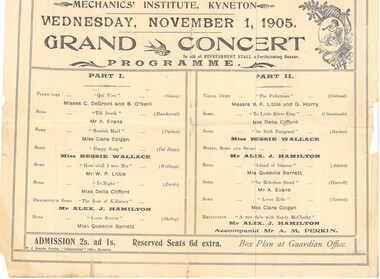 Document - HAMILTON COLLECTION: CONCERT PROGRAM, 1905
