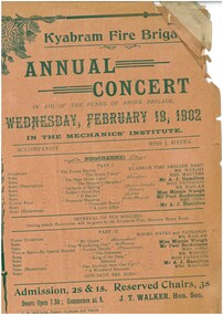 Document - HAMILTON COLLECTION: CONCERT PROGRAM, Early 1900s