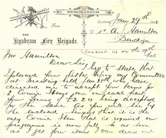 Document - HAMILTON COLLECTION: LETTER, 1902