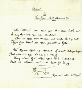 Document - HAMILTON COLLECTION: HANDWRITTEN VERSE, Early 1900s