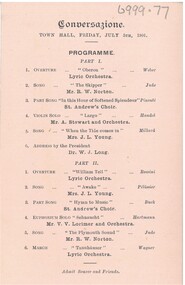 Document - HAMILTON COLLECTION: LECTURE SYLLABUS, 1901