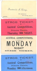 Document - HAMILTON COLLECTION: STAGE TICKETS (4), Early 1900s