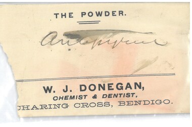 Document - HAMILTON COLLECTION: DENTAL POWDER, 1900