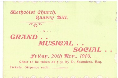 Document - HAMILTON COLLECTION: INVITATION TO A SOCIAL, 1903