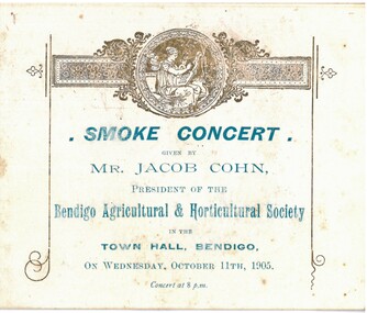 Document - HAMILTON COLLECTION: TICKET TO SMOKE CONCERT, October 1905