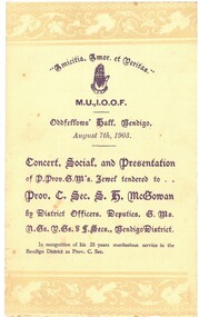 Document - HAMILTON COLLECTION: INVITATION, August 1903