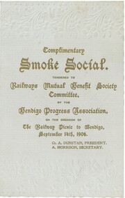 Document - HAMILTON COLLECTION: PROGRAM FOR SMOKE SOCIAL, 1906