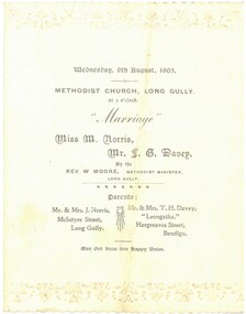 Document - HAMILTON COLLECTION: ORDER OF SERVICE, 9 August 1905