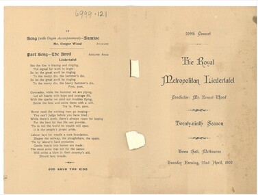 Document - HAMILTON COLLECTION: CONCERT PROGRAM, 1902