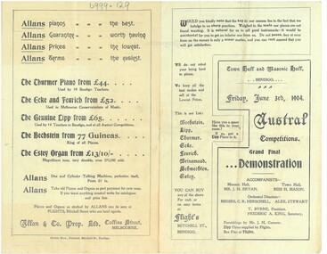 Document - HAMILTON COLLECTION: CONCERT PROGRAM, June 1904