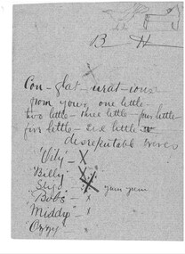 Document - HAMILTON COLLECTION: CARD WITH NOTES, Early 1900s