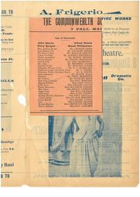 Document - HAMILTON COLLECTION: THEATRE PROGRAM, Early 1900s