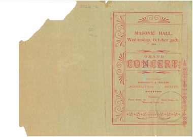 Document - HAMILTON COLLECTION: CONCERT PROGRAM, 30 October 1901