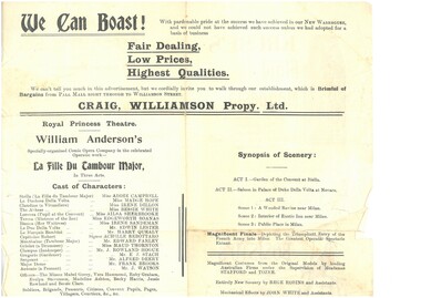 Document - HAMILTON COLLECTION:THEATRE PROGRAM, Early 1900s