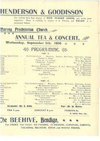 Document - HAMILTON COLLECTION:CONCERT PROGRAM, 5 Sep 1906