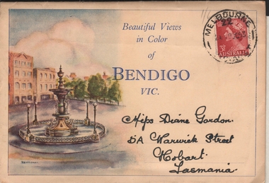 Postcard - VIEWS OF BENDIGO - FOLD OUT PHOTOS IN FOLDER