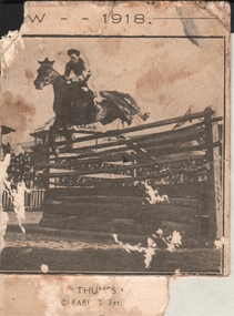 Postcard - POSTCARD: SHOW JUMPING AT BENDIGO AGRICULTURAL SHOW, 1918