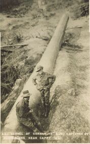 Postcard - ACC LOCK COLLECTION: BARREL OF GERMAN 15'' GUN CAPTURED BY AUSTRALIANS AT CAPPY, POSTCARD, 1914-1918