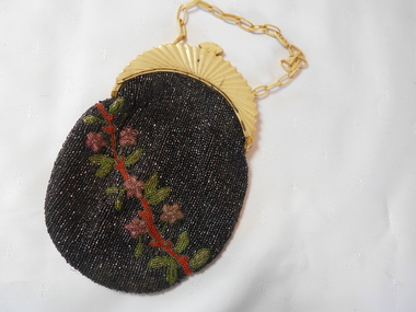 Textile - ACCESSORIES COLLECTION: BLACK BEADED HANDBAG, Edwardian