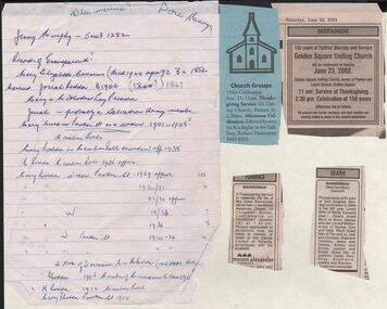 Document - BARBARA MAMOUNEY COLLECTION: VARIOUS NEWSPAPER CLIPPINGS