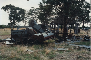 Photograph - ROY J MITCHELL COLLECTION: FARM MACHINERY NEAR SHED