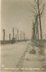 Postcard - ACC LOCK COLLECTION: YPRES, MENIN ROAD FROM HELL FIRE CORNER, POSTCARD, 1914-1918