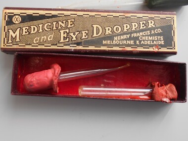 Domestic Object - PHARMACY COLLECTION: EYE DROPPER & BOX, 1920's