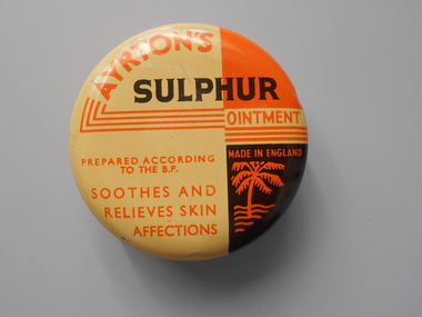 Container - PHARMACY COLLECTION: AYRTON'S SULPHUR OINTMENT TIN, 1950's
