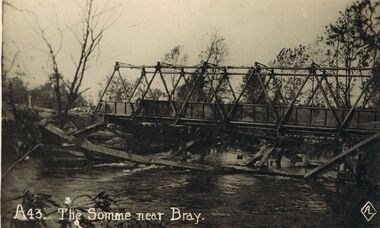 Postcard - ACC LOCK COLLECTION: THE SOMME NEAR BRAY, POSTCARD, 1914-1918