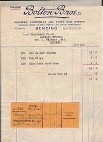 Document - BADHAM COLLECTION: VARIOUS INVOICES