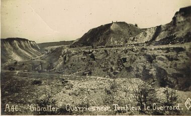 Postcard - ACC LOCK COLLECTION: 'GIBRALTER' QUARRIES NEARTEMPLEUX LE GUERRARD, POSTCARD, 1914-1918