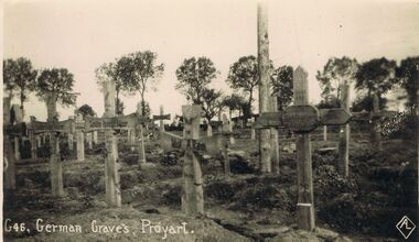 Postcard - ACC LOCK COLLECTION: GERMAN GRAVES, PROYART. POSTCARD, 1914-1918