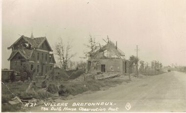 Postcard - ACC LOCK COLLECTION: VILLERS BRETONNEUX, THE DOLL'S HOUSE OBSERVATION POST, POSTCARD, 1914-1918