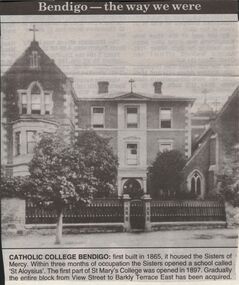 Newspaper - JENNY FOLEY COLLECTION: CATHOLIC COLLEGE BENDIGO