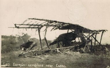 Postcard - ACC LOCK COLLECTION: GERMAN AEROPLANE NEAR CAPPY, POSTCARD, 1914-1918