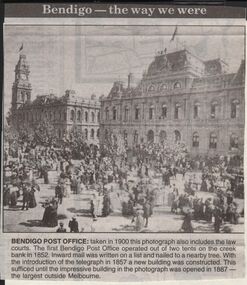 Newspaper - JENNY FOLEY COLLECTION: BENDIGO POST OFFICE