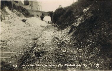 Postcard - ACC LOCK COLLECTION: VILLERS BRETONNEUX, THE AMIENS RAILWAY, POSTCARD, 1914-1918