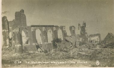 Postcard - ACC LOCK COLLECTION: LA MOTTE (NEAR WARFUSEE) - THE CHURCH, POSTCARD, 1914-1918